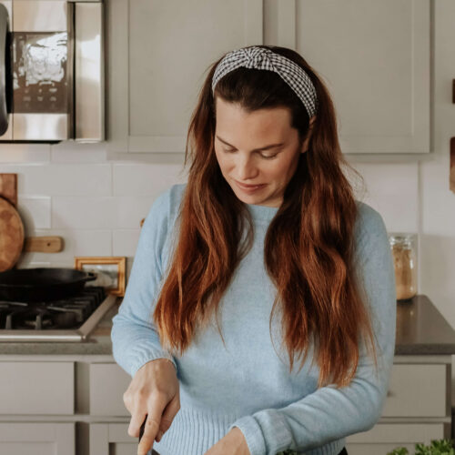photo of karen in her kitchen