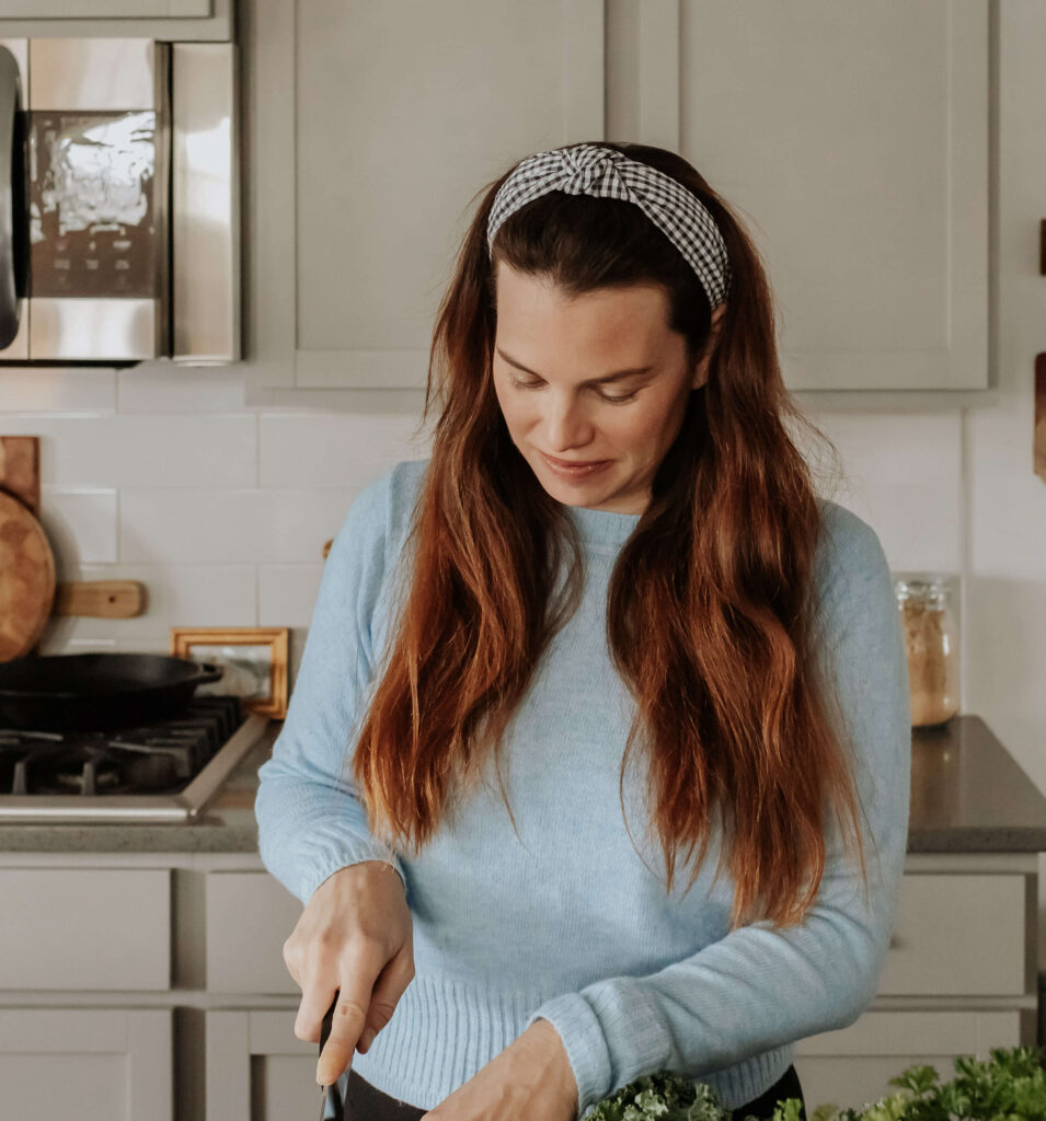 photo of karen in her kitchen