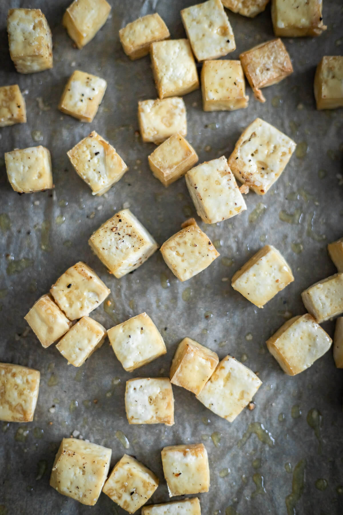 oven baked tofu cubes