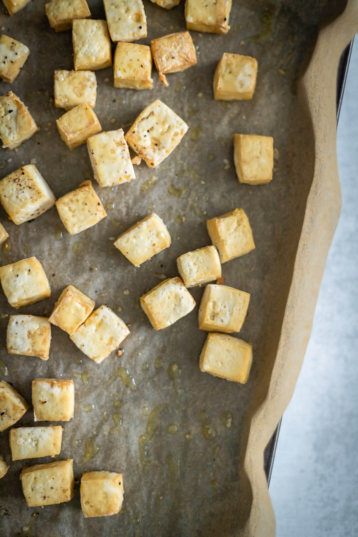 oven baked tofu cubes
