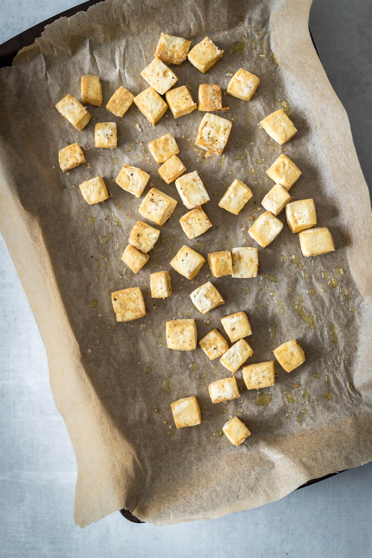 oven baked tofu cubes