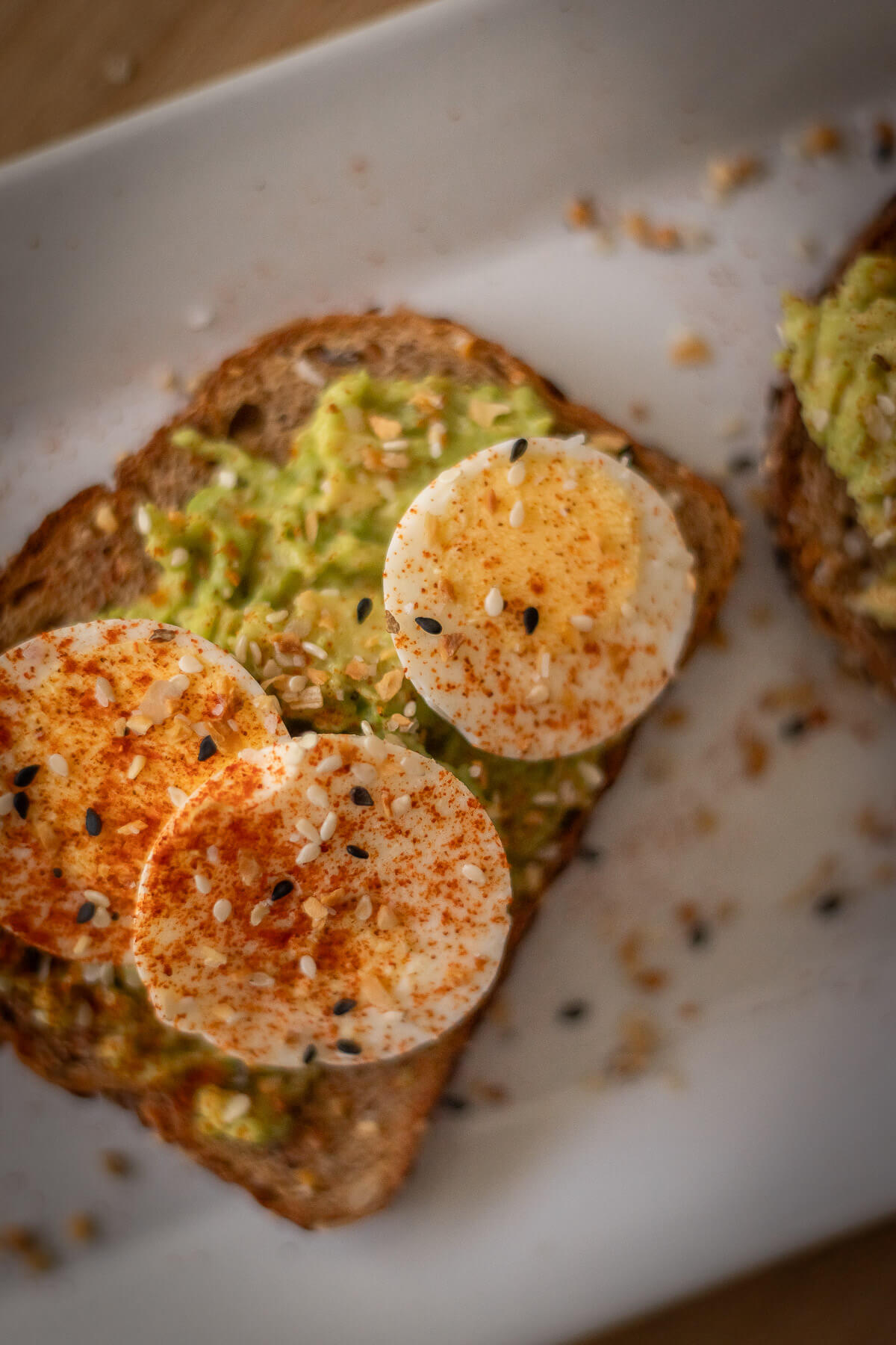 avocado toast with hard boiled eggs