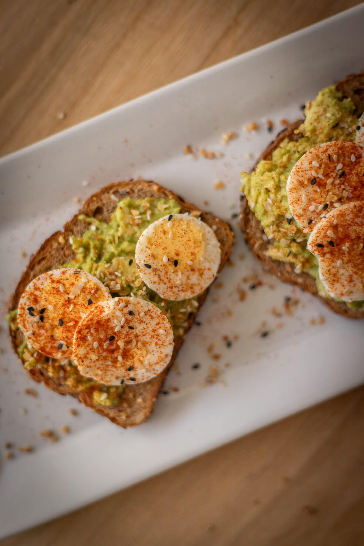 avocado toast with hard boiled eggs