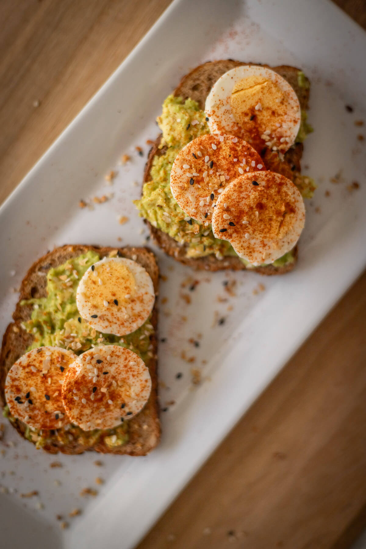 avocado toast with hard boiled eggs