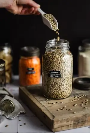 lentils in a jar