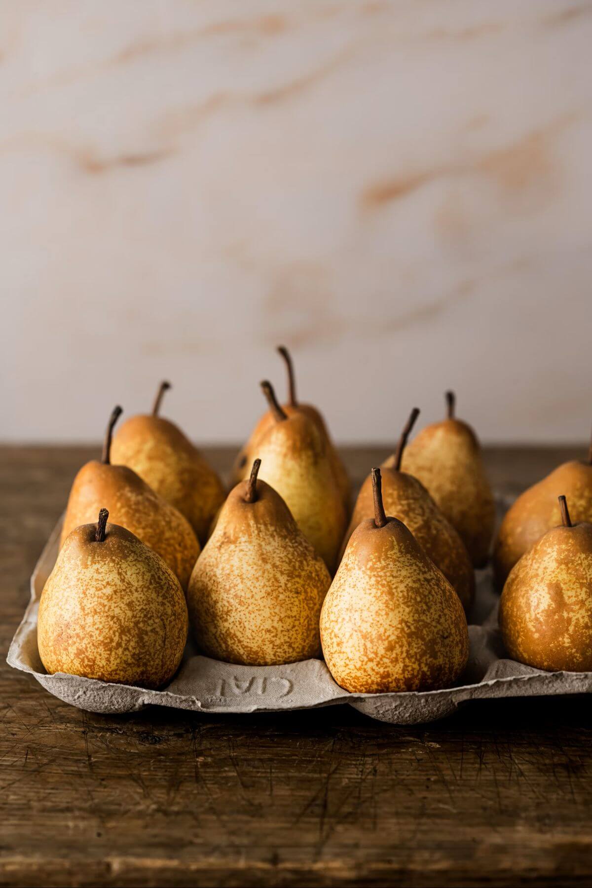 pears on a table